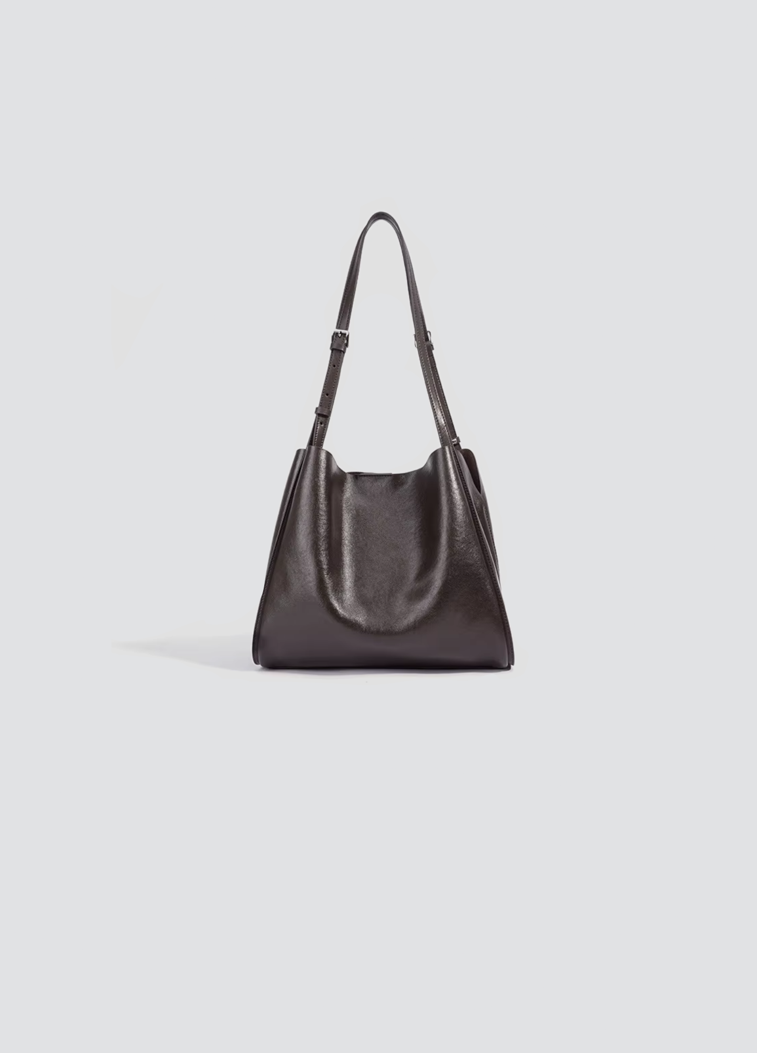 Glory Shiny Leather Tote Bag In Polished Leather