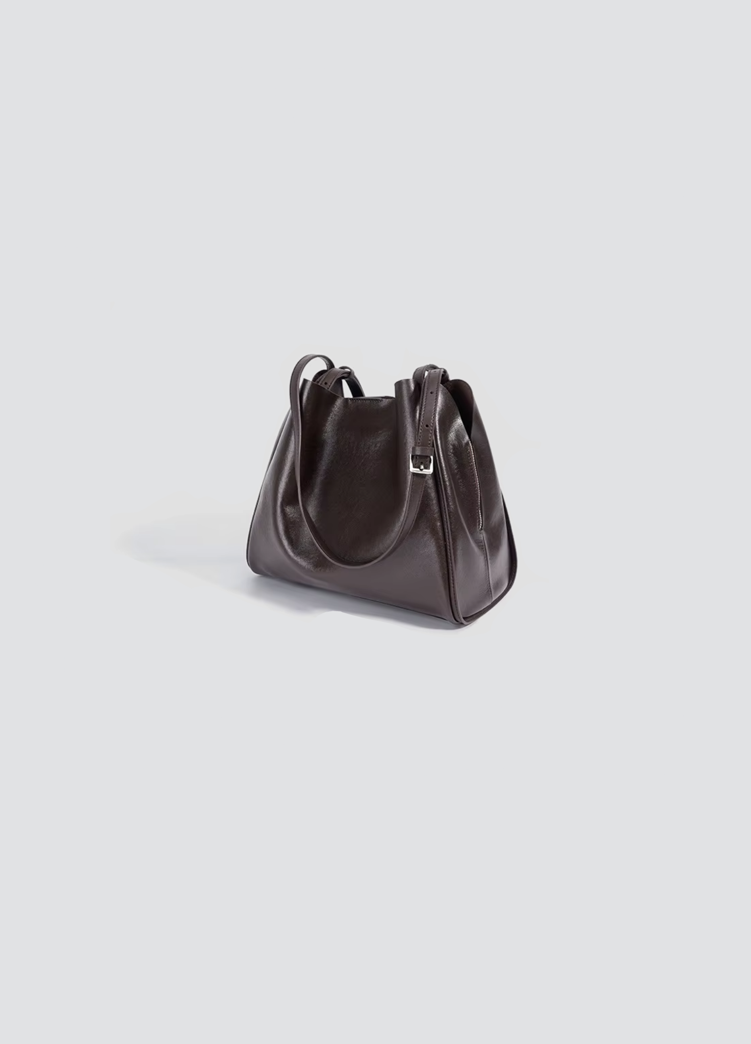 Glory Shiny Leather Tote Bag In Polished Leather