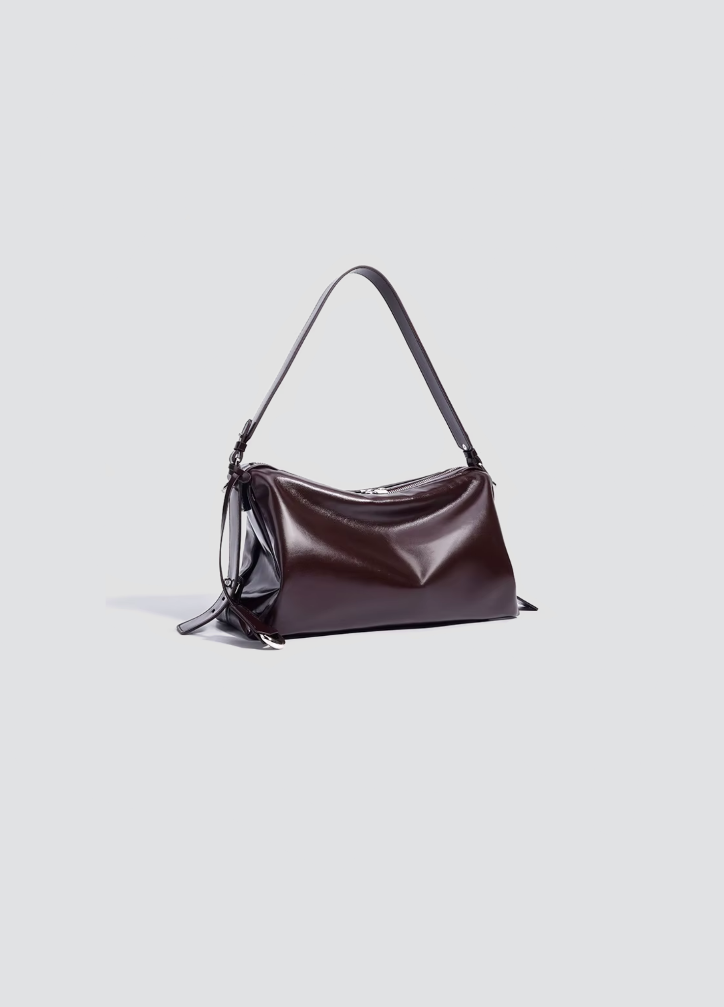 Glory Glossy Shoulder Bag In Gloss Leather